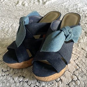 Marc Fisher Denim Wedges 6.5 M
